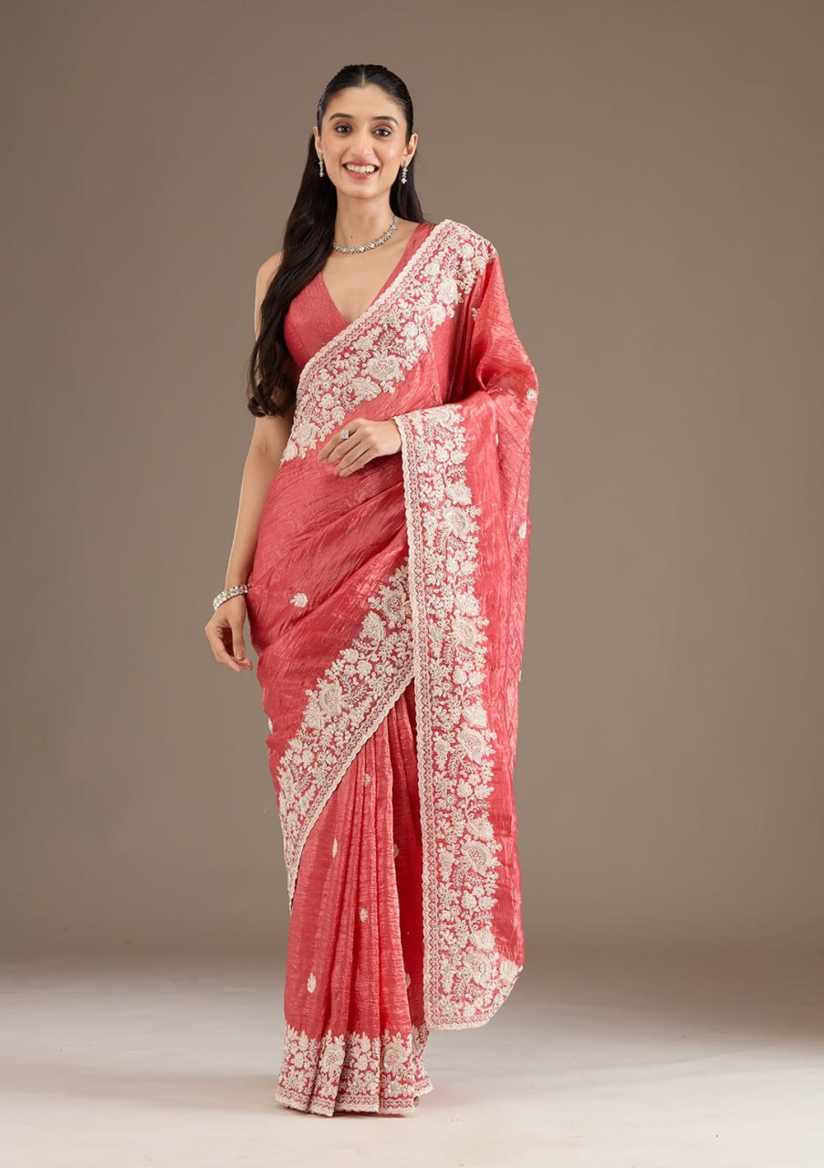 Heavy Embroidery Codding & Sequins Work With Fancy CutWork Border