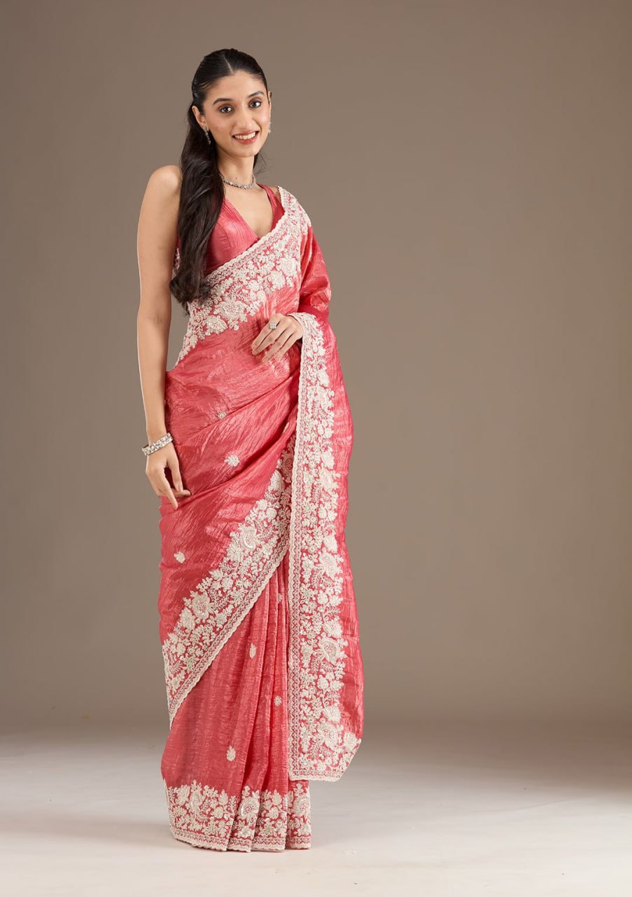 Heavy Embroidery Codding & Sequins Work With Fancy CutWork Border