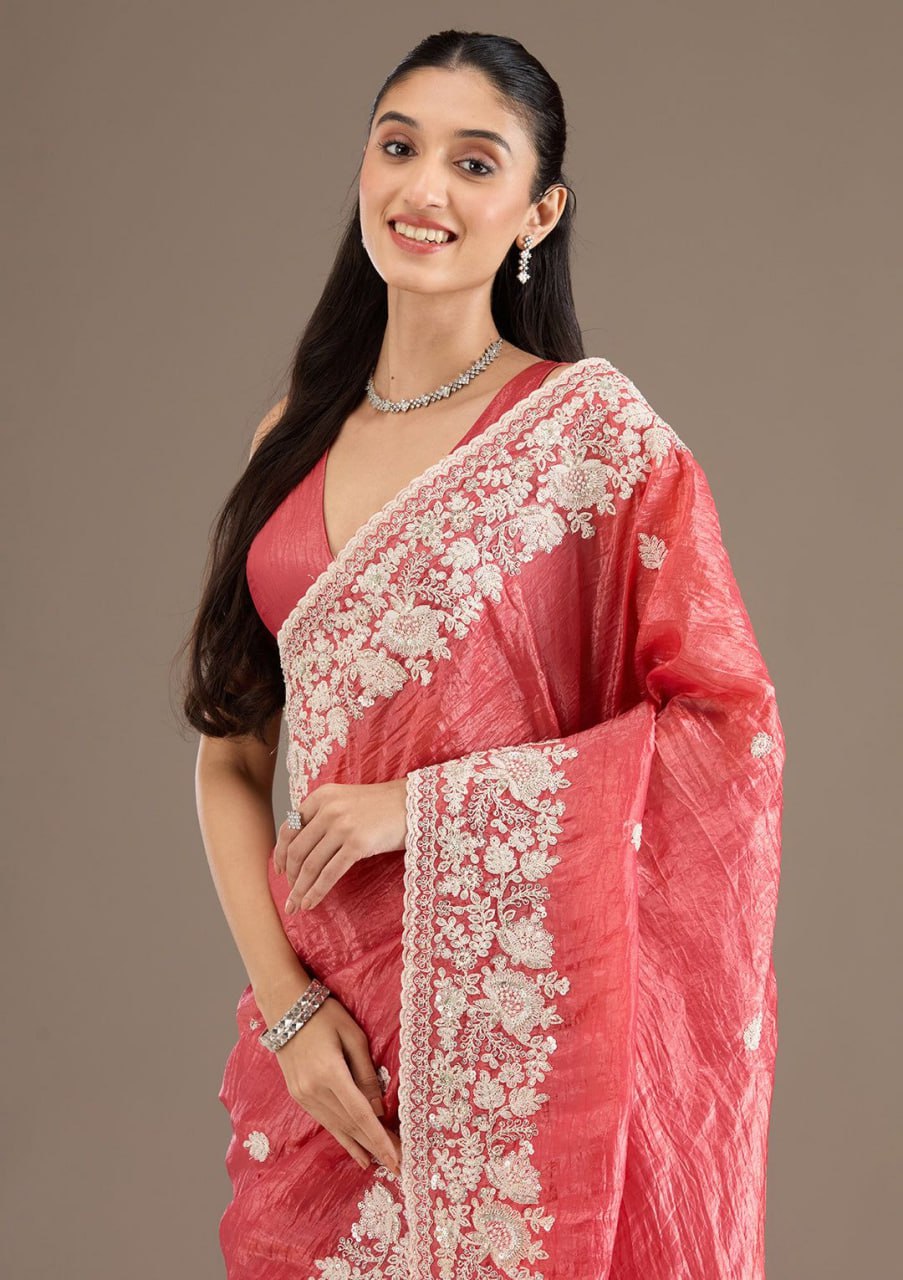 Heavy Embroidery Codding & Sequins Work With Fancy CutWork Border