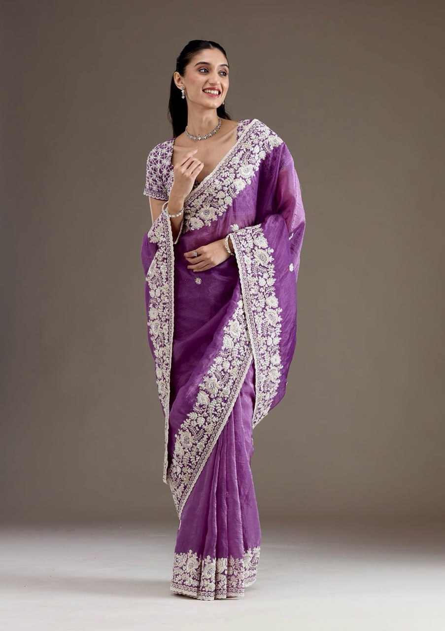 Heavy Embroidery Codding & Sequins Work With Fancy CutWork Border