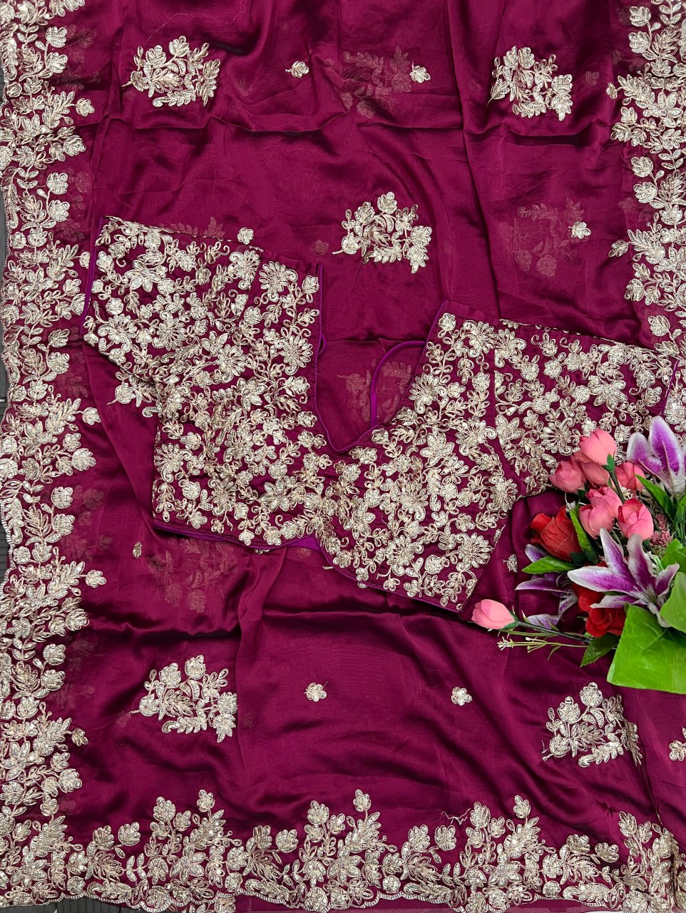 Women's Pure Soft Rangoli Silk Saree with Fancy Beautiful Embroidery Sequences, Zari and Coding Work, Cut Work Border Saree