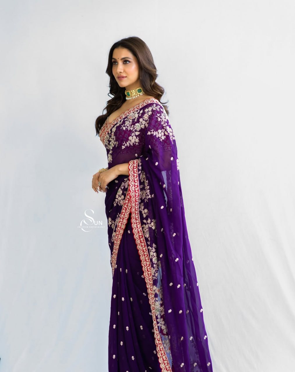 Heavy Sequence & Coading Lace Border in Saree Work