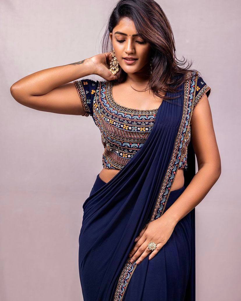 Beautiful Party Wear Georgette Embroidery Sequnce Work Saree And Blouse