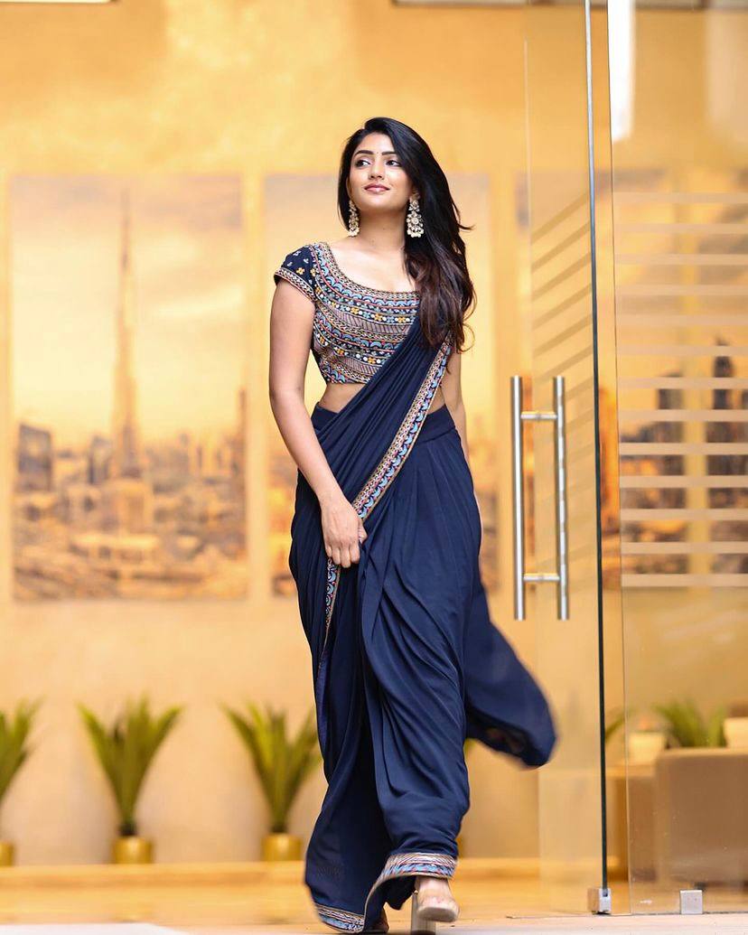 Beautiful Party Wear Georgette Embroidery Sequnce Work Saree And Blouse