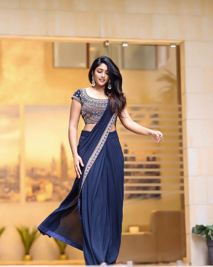 Beautiful Party Wear Georgette Embroidery Sequnce Work Saree And Blouse