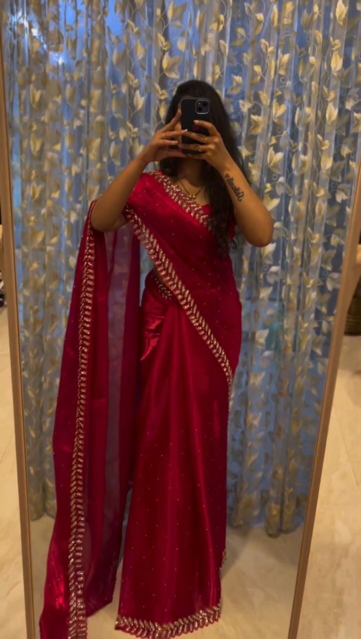 Multi Color Heavy Pure Soft Zimmy Choo Saree And Blouse