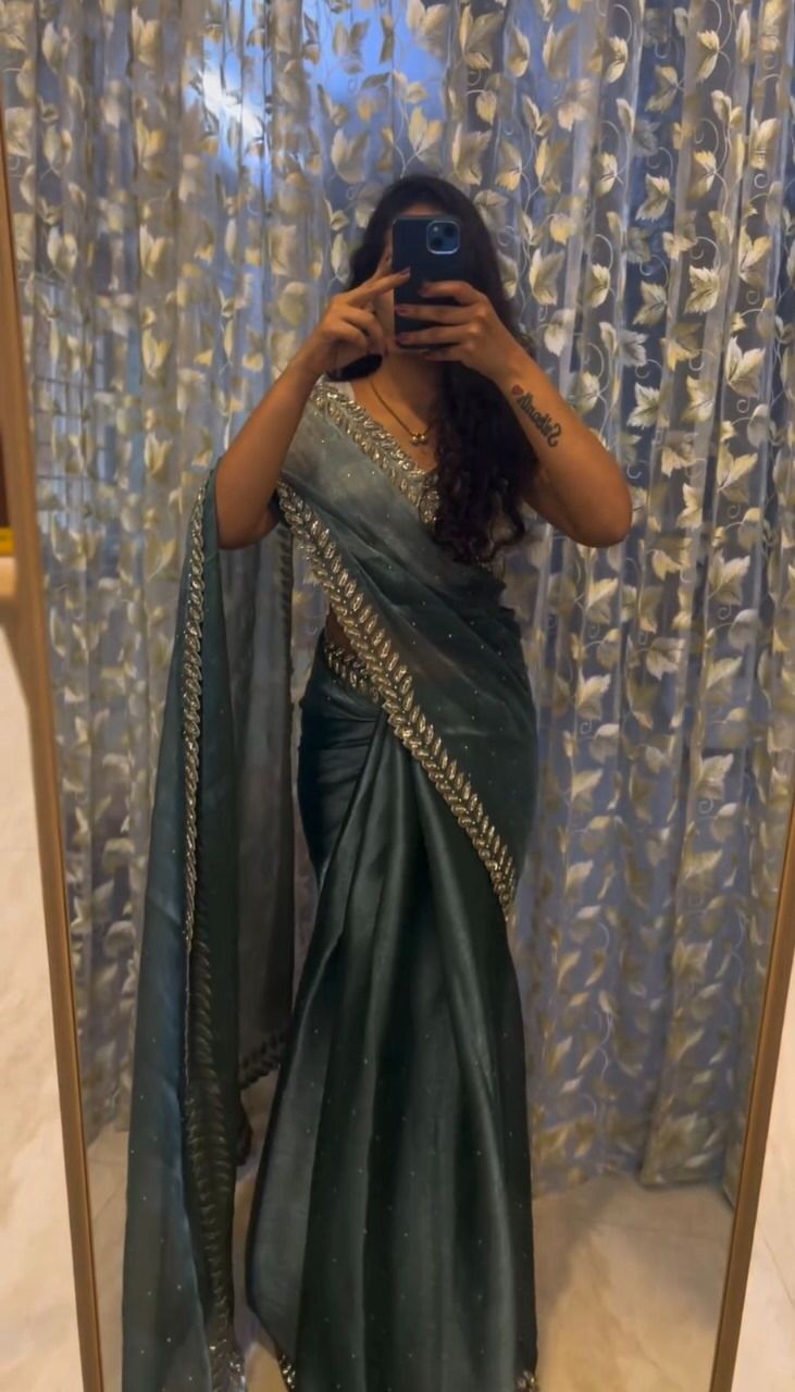 Multi Color Heavy Pure Soft Zimmy Choo Saree And Blouse