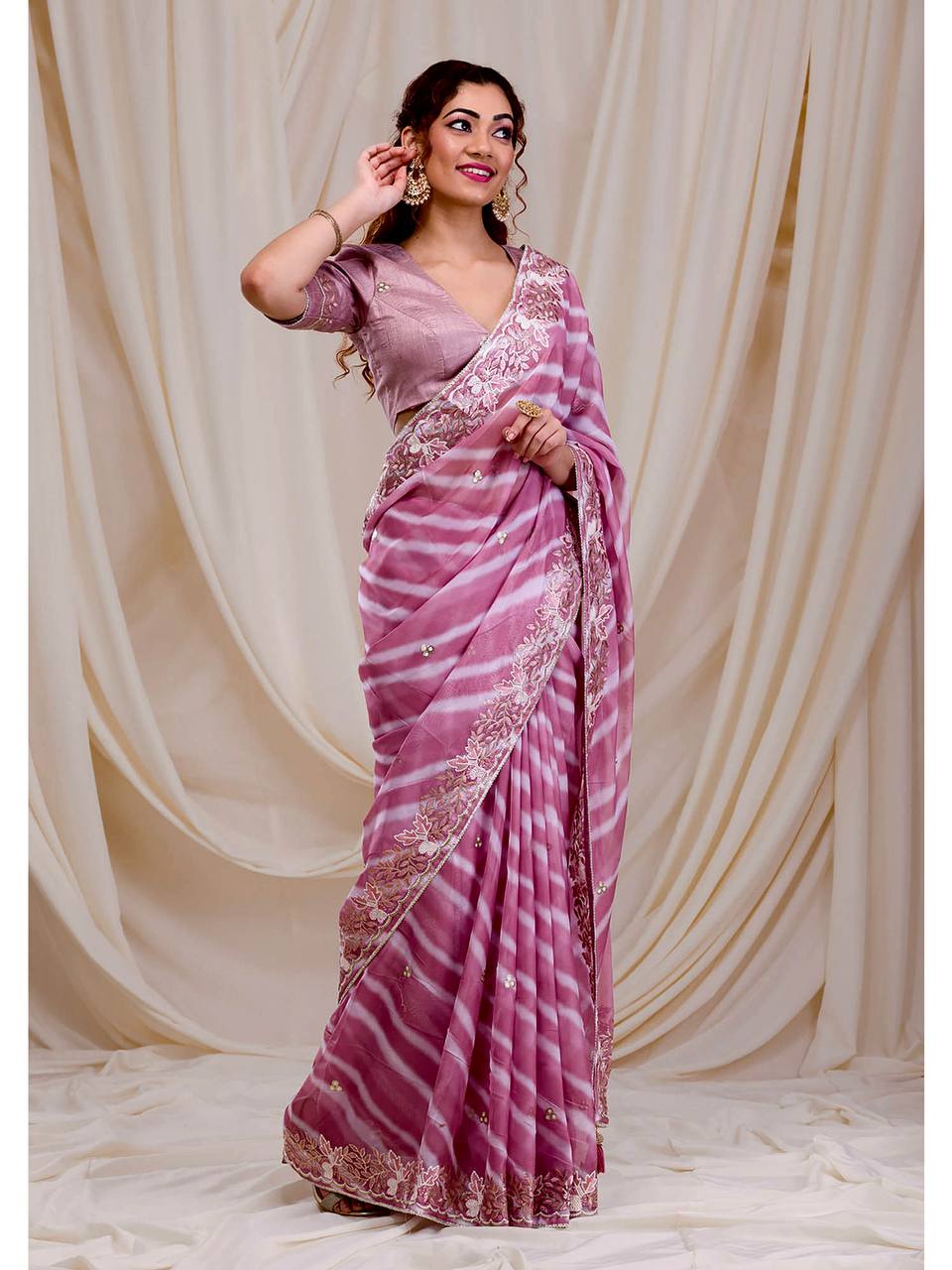 Mono Beglory Silk Saree With Multy Color With Blouse Saree