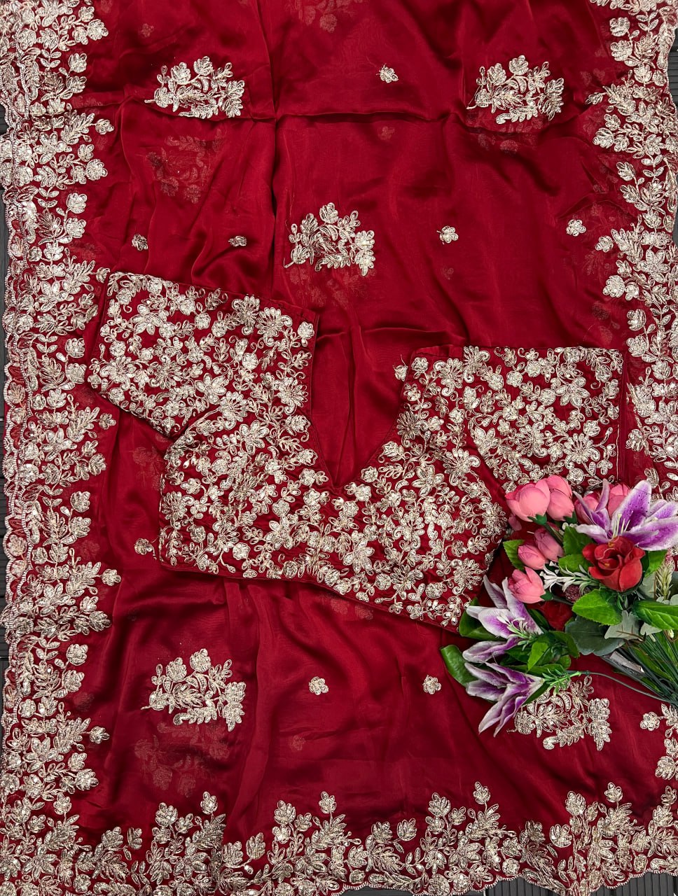 Women's Pure Soft Rangoli Silk Saree with Fancy Beautiful Embroidery Sequences, Zari and Coding Work, Cut Work Border Saree