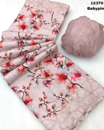 Flower Print Embroidered Multi And Cut Pattern With Digital Print Work