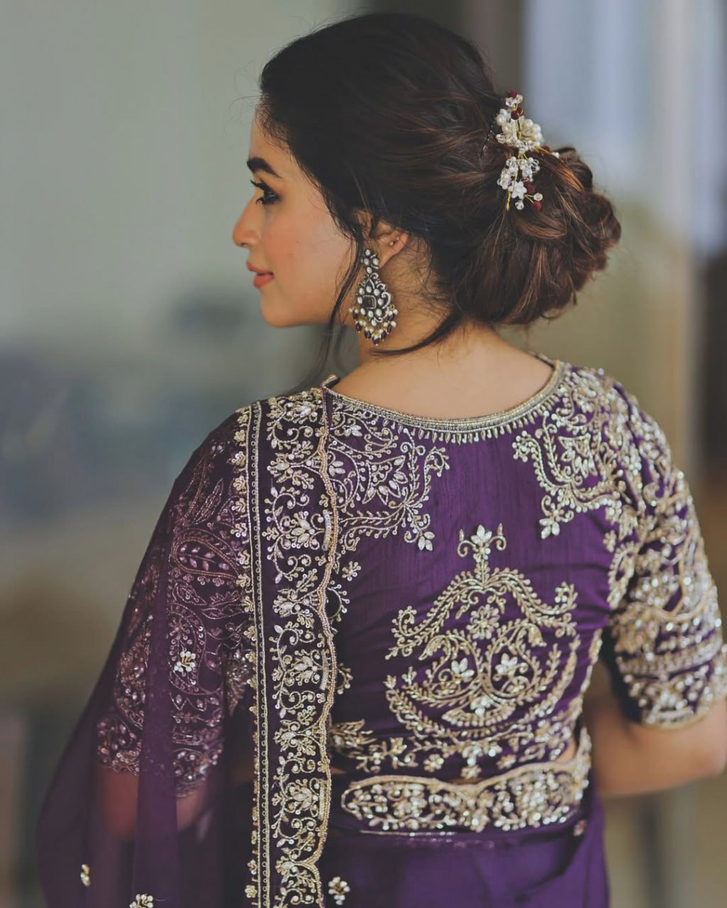 EMBROIDERY THREAD WITH SEQUNCE WORK SAREE 5.50 MTR