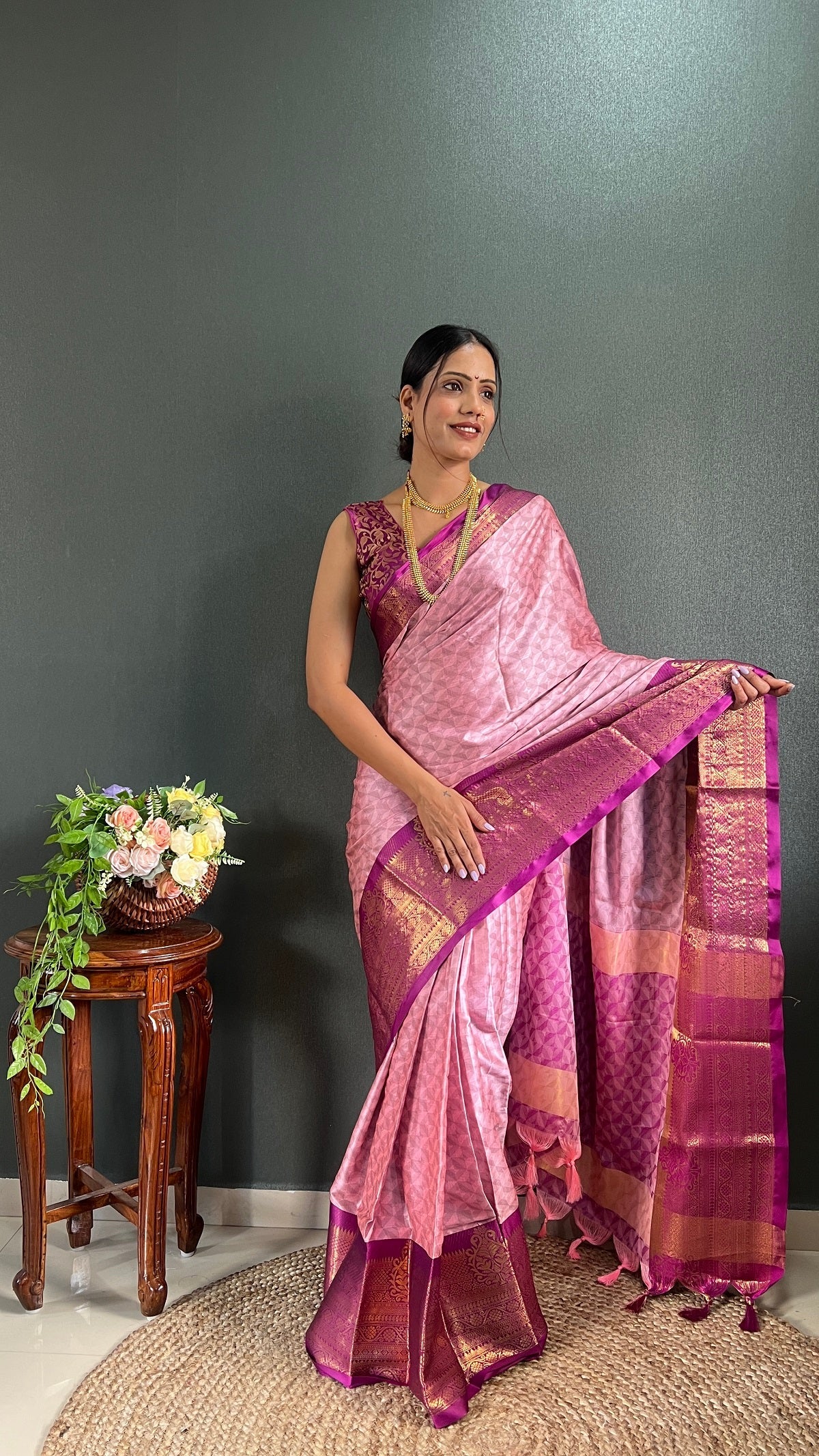 Aura Cotton Silk Saree And Blouse