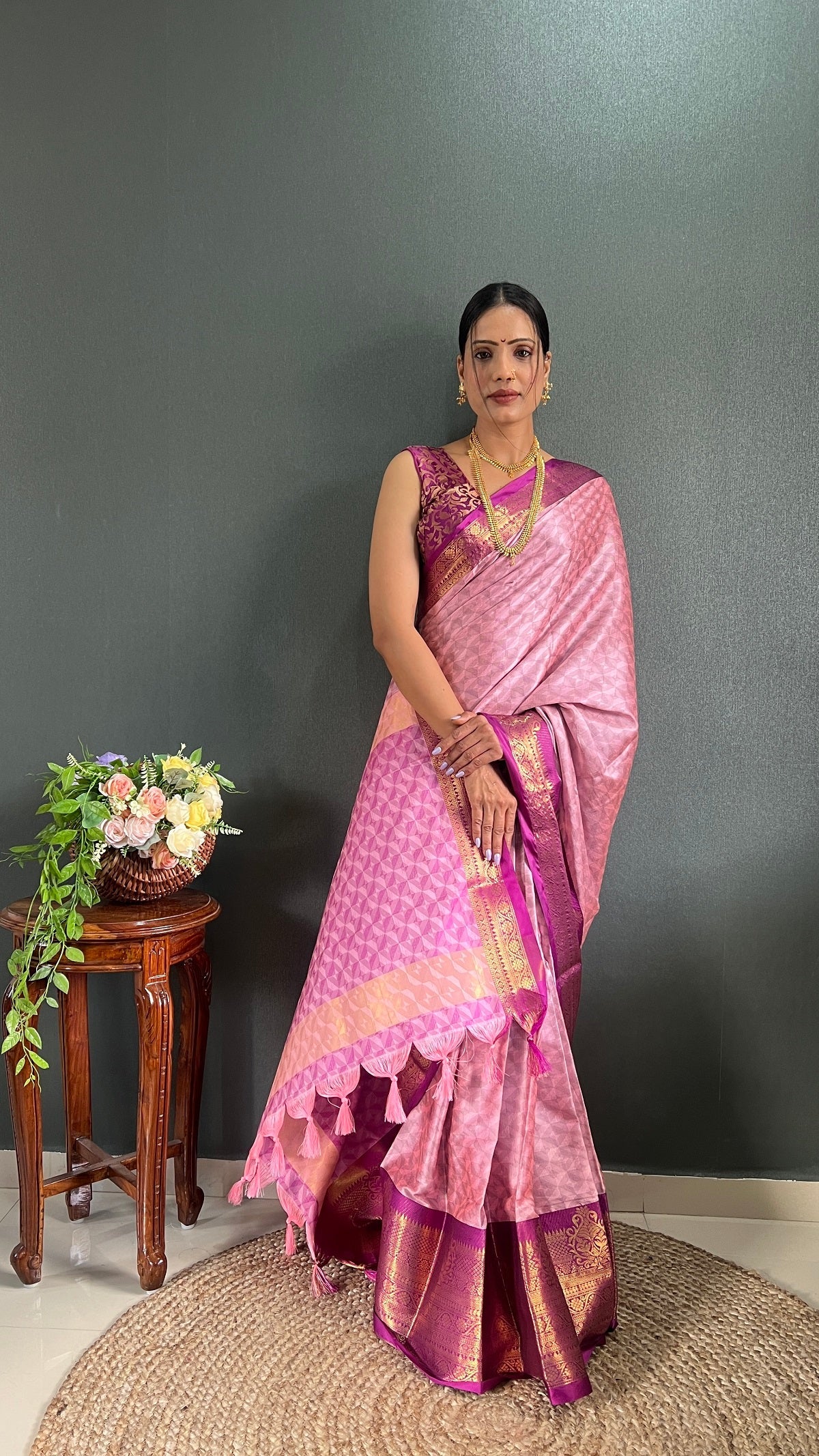 Aura Cotton Silk Saree And Blouse