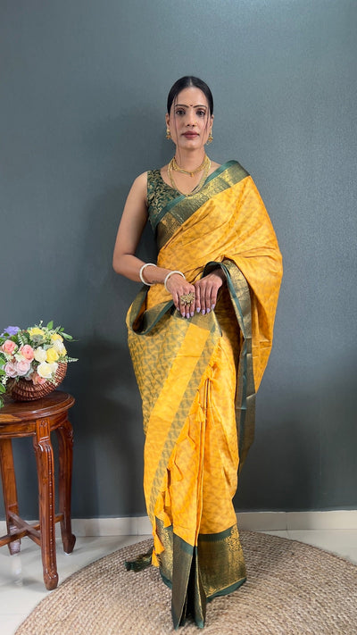 Aura Cotton Silk Saree And Blouse