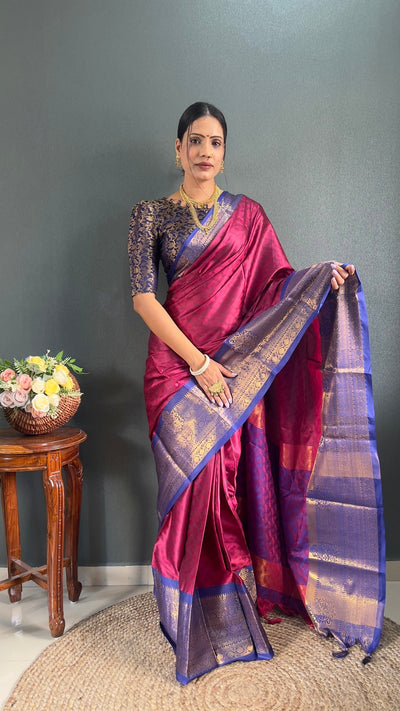 Aura Cotton Silk Saree And Blouse