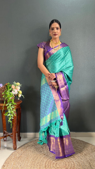 Aura Cotton Silk Saree And Blouse