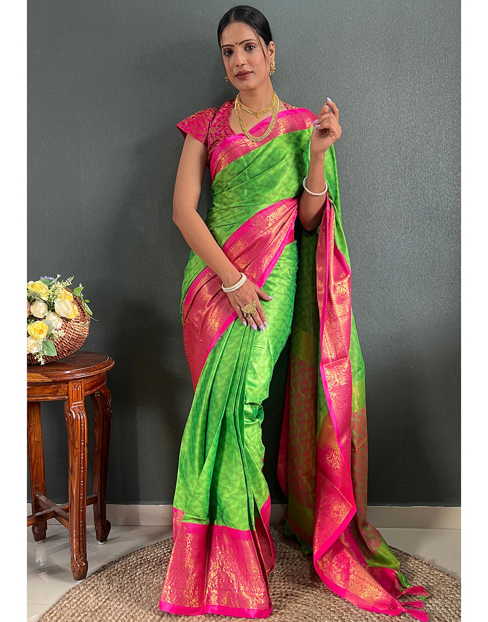 Aura Cotton Silk Saree And Blouse