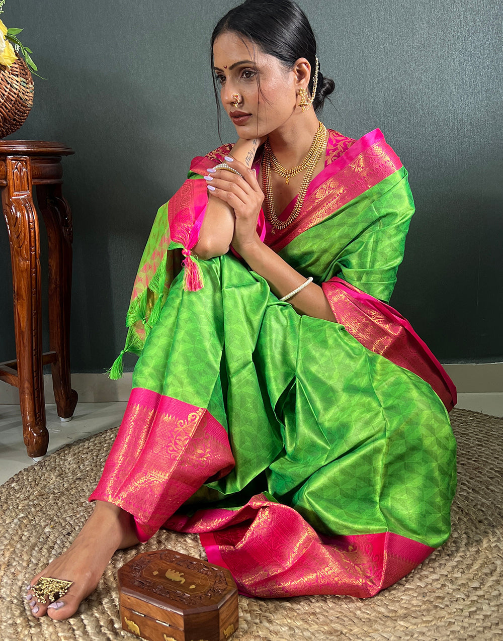 Aura Cotton Silk Saree And Blouse