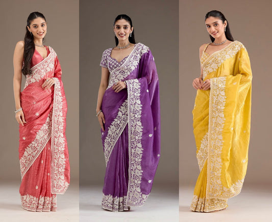 Heavy Embroidery Codding & Sequins Work With Fancy CutWork Border