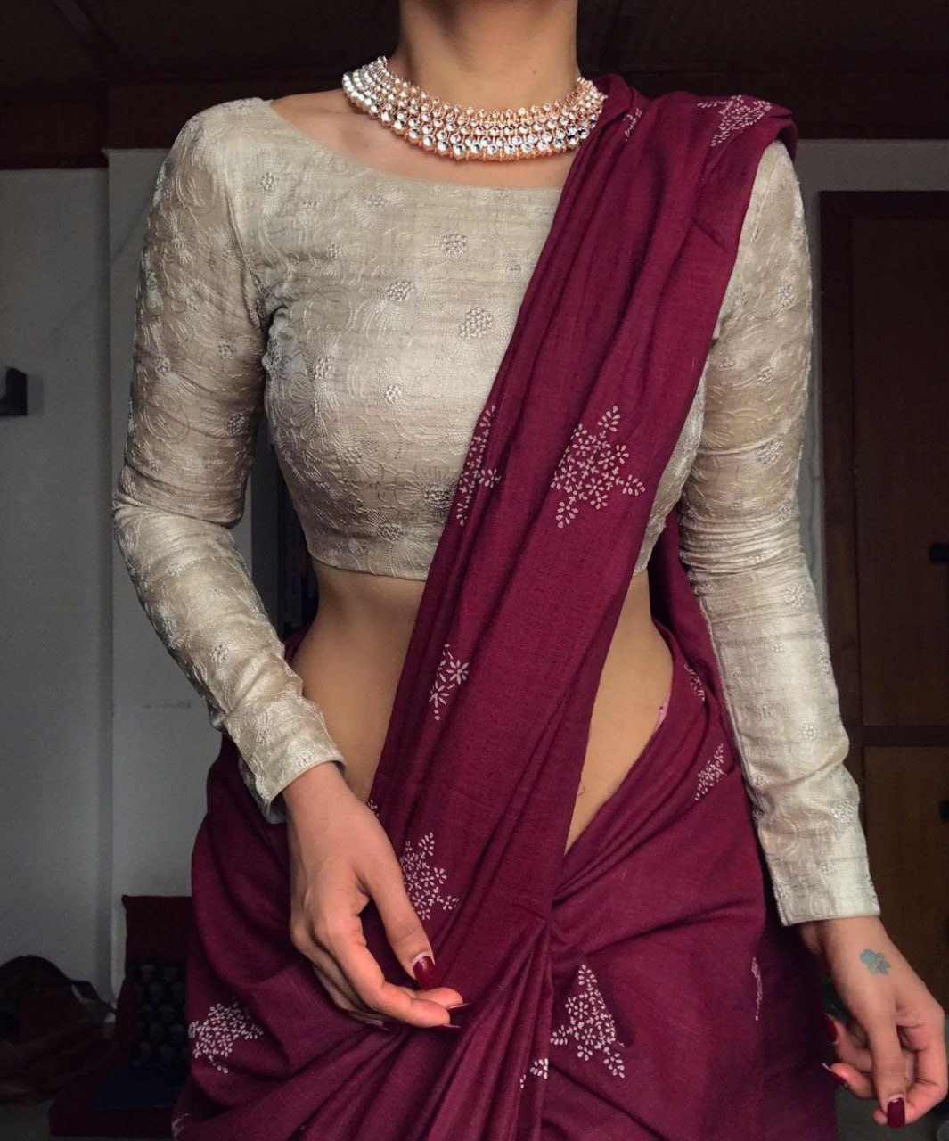 Bollywood Natural Silk Original Digital Print Saree With Embroidery Work Blouse