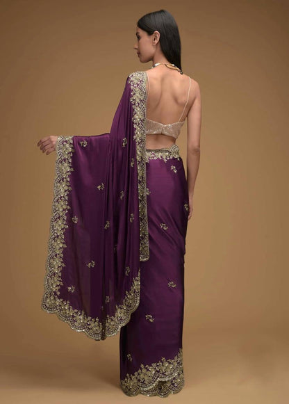 Wine Premium Black Rangoli Silk Saree With Blouse