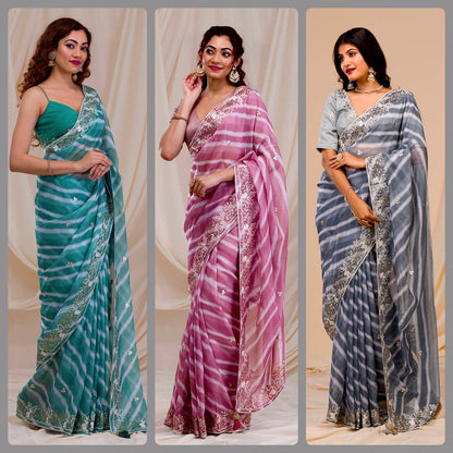 Mono Beglory Silk Saree With Multy Color With Blouse Saree