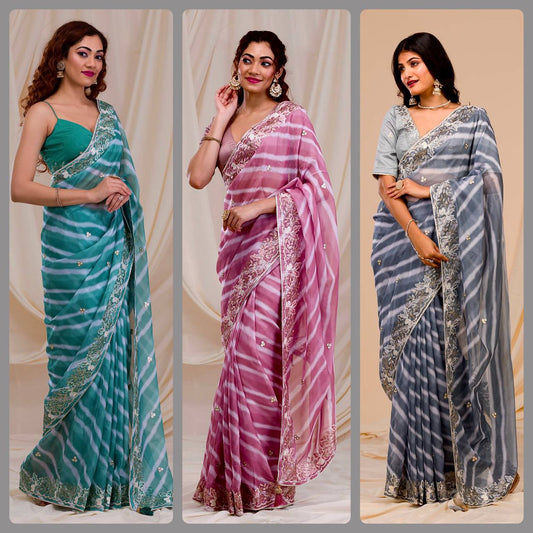 Mono Beglory Silk Saree With Multy Color With Blouse Saree